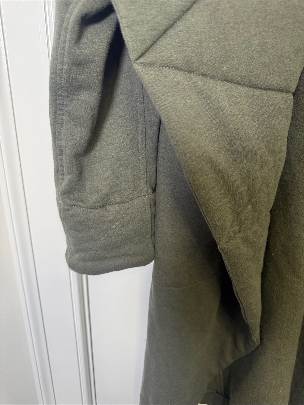 Young Fabulous & Broke Olive Quilted Shawl Collar Cardigan Coat M/L - Picture 6 of 8